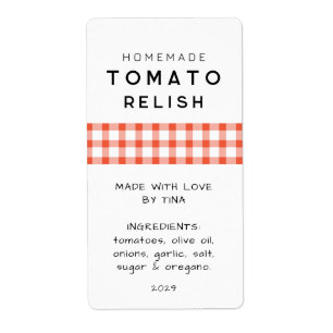 Étiquette de Chutney de Tomate Maison Modifiable