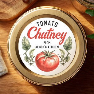 Étiquette de chutney de tomates fait maison avec s