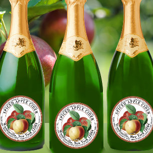 Étiquette de cidre de pomme épicé pressé à froid