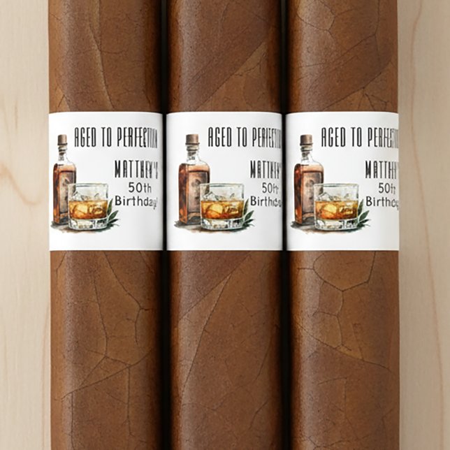 Étiquette de cigare pour fête d'anniversaire d'hom (Men's Birthday Party Cigar Label)