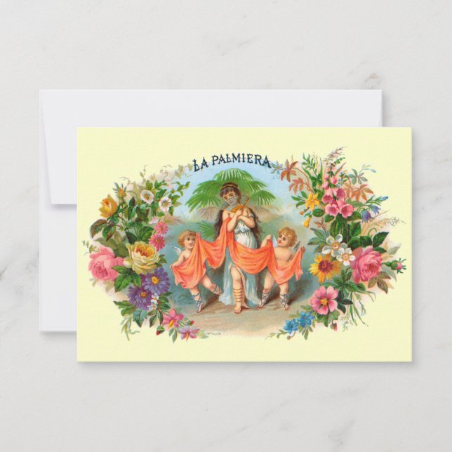 Étiquette de cigare vintage La Palmiera, Femme ave (Devant)