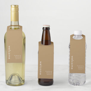 Étiquette de cintre pour bouteille de bienvenue mi