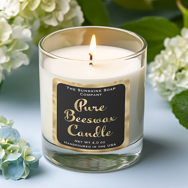 Étiquette de cire d'abeille noire et or pur (Créateur téléchargé)