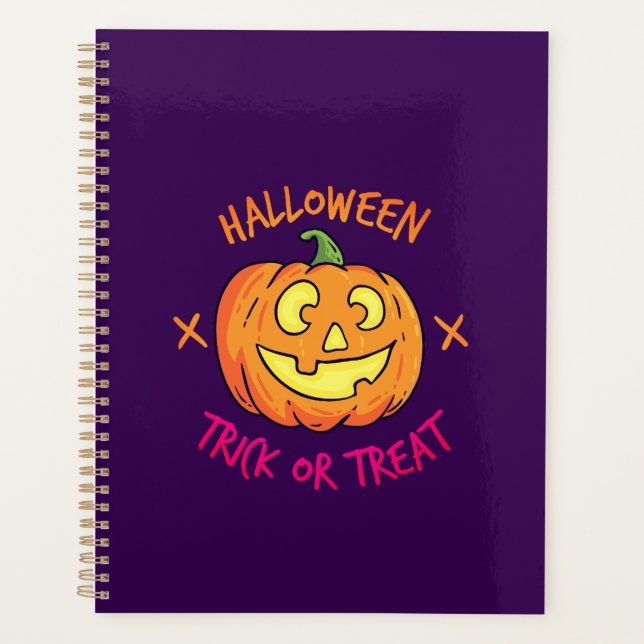 Étiquette de citrouille d'Halloween pour le tour o (Devant)
