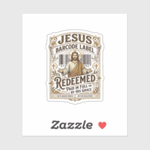 Étiquette de code-barres Jésus Rachetée Jésus Code