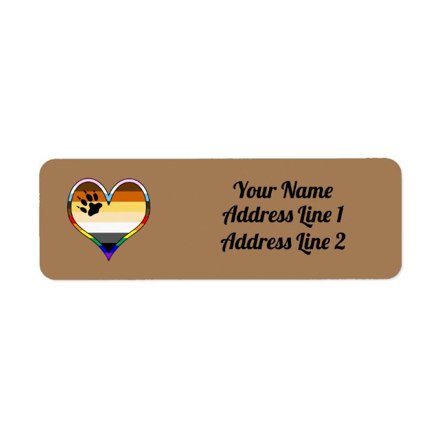 Étiquette de coeur de la Pride de l'ours (Devant)