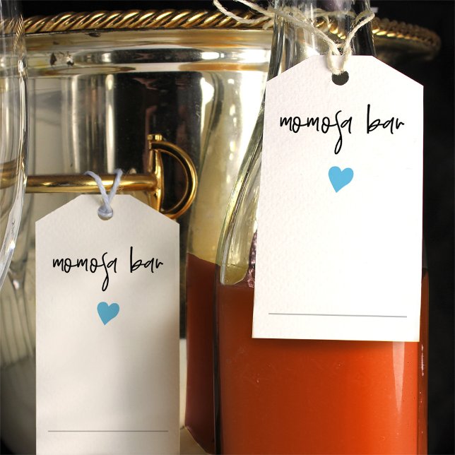 Étiquette de col de bouteille Chic Momosa Cœur Ble (Créateur téléchargé)