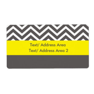Étiquette de colis moderne Chevron gris jaune