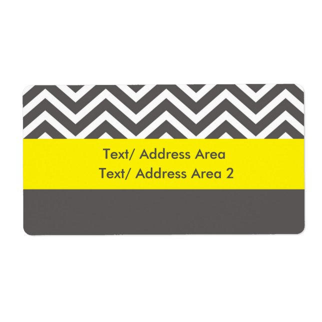 Étiquette de colis moderne Chevron gris jaune (Devant)