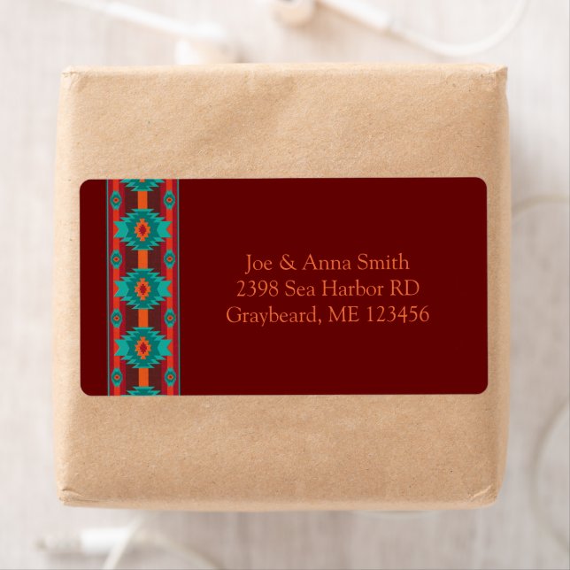 Étiquette de conception géométrique ethnique du su (En situation)