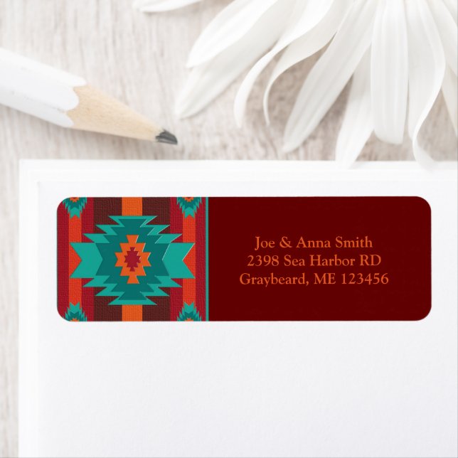 Étiquette de conception géométrique ethnique du su (En situation)