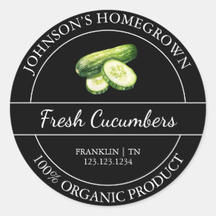 Étiquette de concombre biologique frais du jardin 