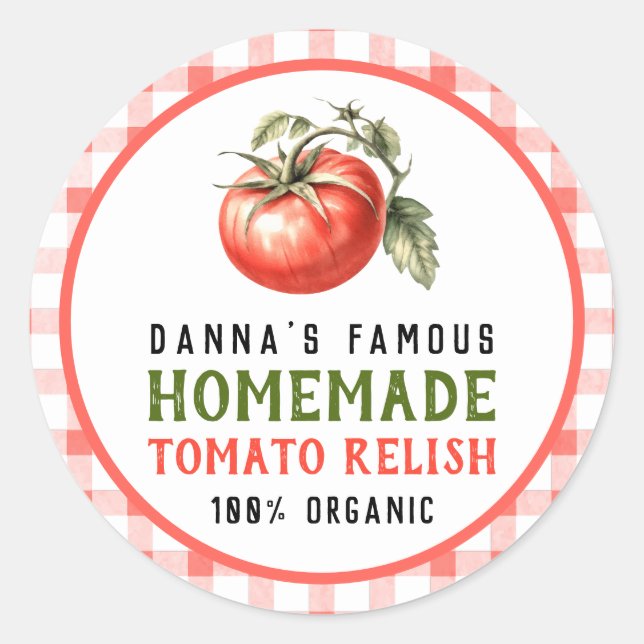 Étiquette de condiment de tomate avec un look de f (Devant)