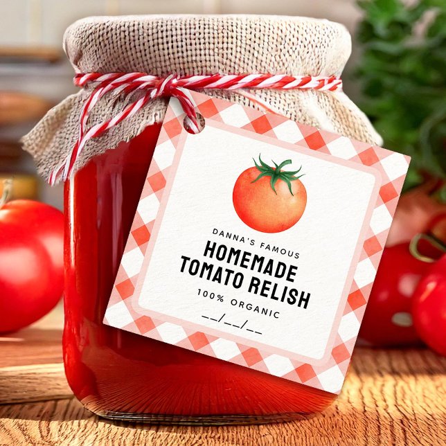 Étiquette de condiment de tomate avec un look de f (Créateur téléchargé)