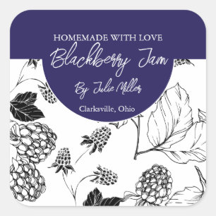 Étiquette de confiture Blackberry fait maison noir