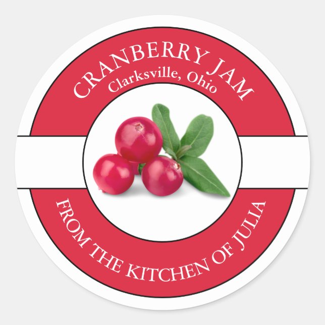 Étiquette de confiture Cranberry (Devant)