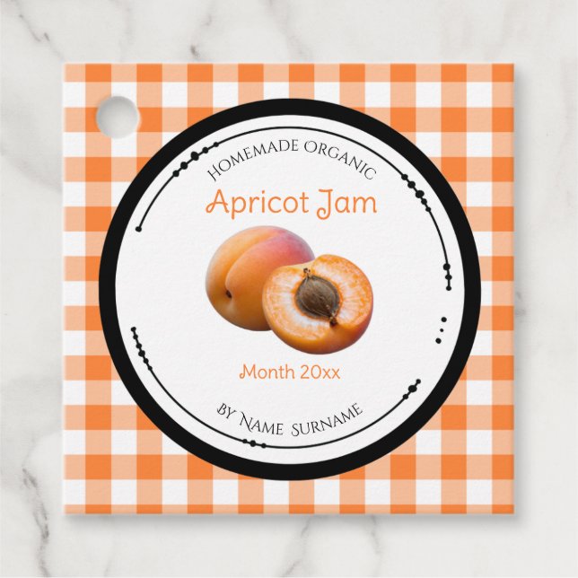 Étiquette de Confiture d'Abricot Maison Avec Ingré (Devant)