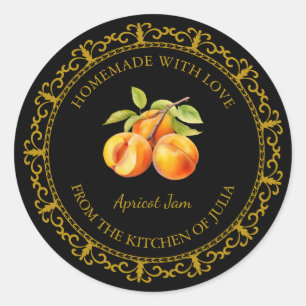 Étiquette de confiture d'abricot vintage fait mais