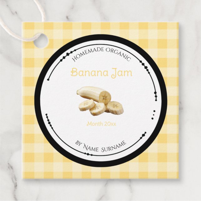 Étiquette de Confiture de Banane Maison avec Ingré (Devant)