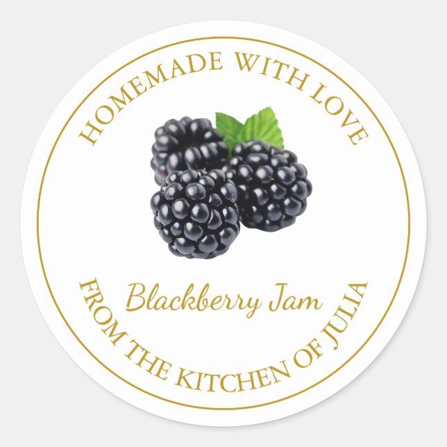 Étiquette de confiture de Blackberry fait maison | (Devant)