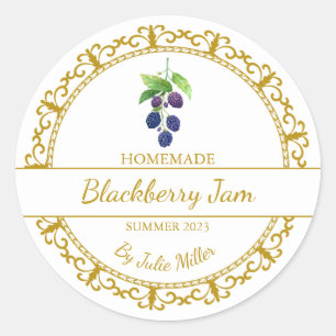 Étiquette de confiture de Blackberry vintage Gold