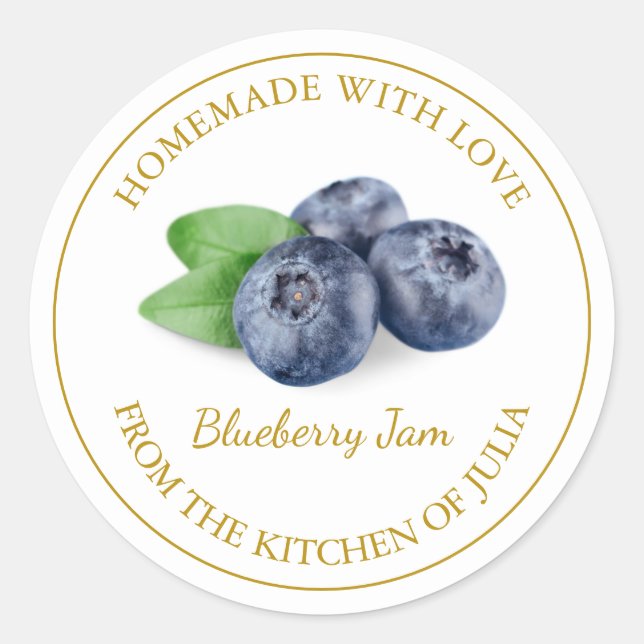 Étiquette de confiture de bleuet fait maison | Bla (Devant)