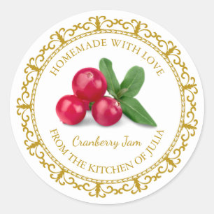 Étiquette de confiture de canneberge maison vintag