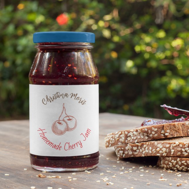 Étiquette de confiture de cerise de petite entrepr (Créateur téléchargé)