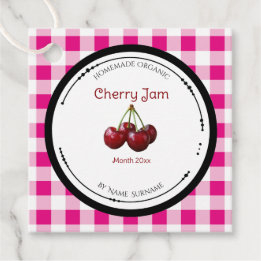 Étiquette de Confiture de Cerise Maison Avec Ingré