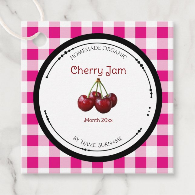 Étiquette de Confiture de Cerise Maison Avec Ingré (Devant)