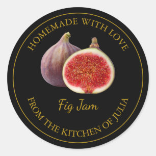 Étiquette de confiture de fig fait maison Noir