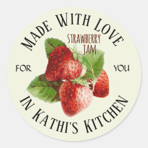 Étiquette de confiture de fraise de gelée fait ave
