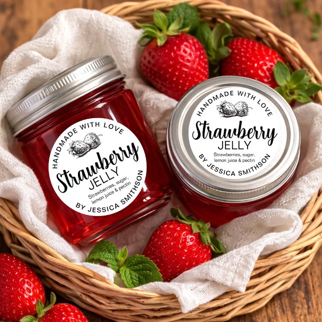 Étiquette de confiture de fraise maison STRAW01rd (Créateur téléchargé)