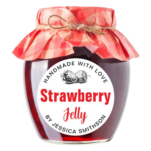 Étiquette de confiture de fraise maison STRAW03brd (Créateur téléchargé)