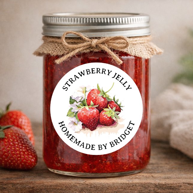 Étiquette de confiture de fraise maison STRAW07rd (Créateur téléchargé)