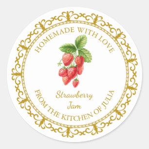Étiquette de confiture de fraise maison vintage l