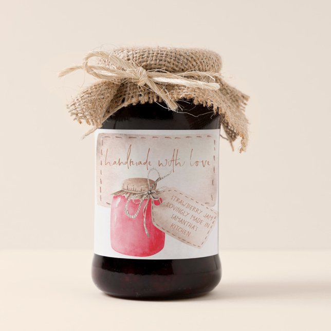 Étiquette de confiture de fraises fait maison avec (Créateur téléchargé)