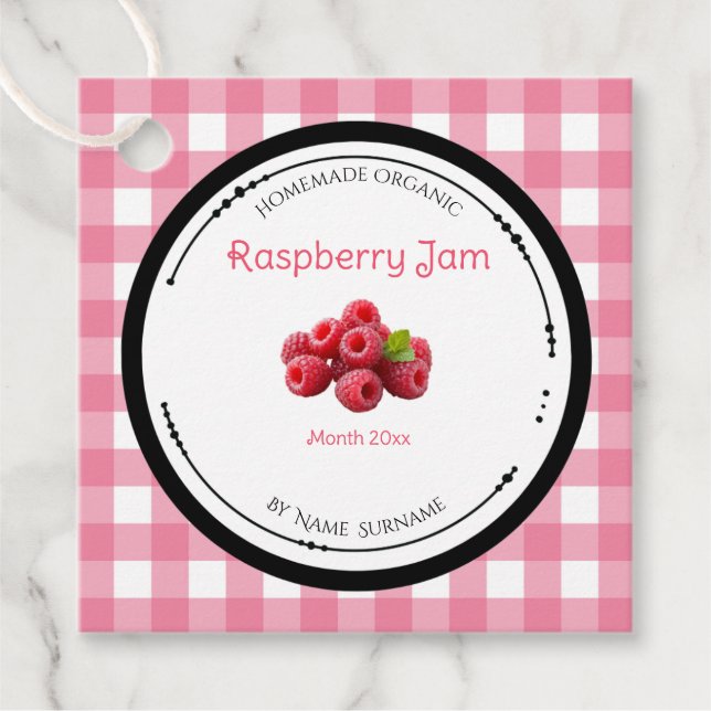 Étiquette de Confiture de Framboise Maison avec In (Devant)