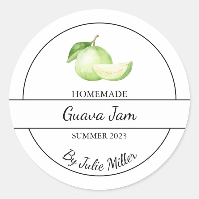 Étiquette de confiture de goyave maison simple (Devant)