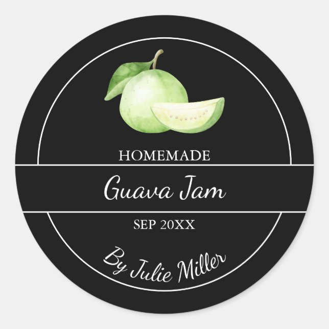 Étiquette de confiture de goyave maison simple | N (Devant)