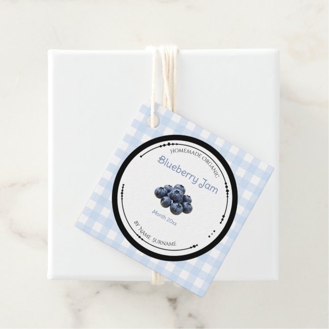 Étiquette de Confiture de Myrtille Maison avec Ing (En situation)