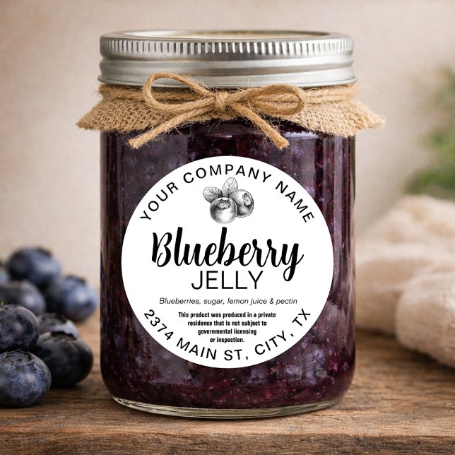Étiquette de confiture de myrtille maison BLUE04rd (Créateur téléchargé)