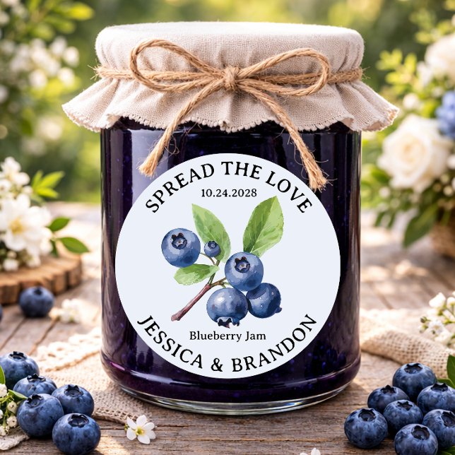 Étiquette de confiture de myrtille Spread the Love (Créateur téléchargé)