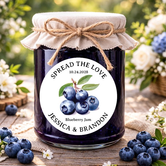 Étiquette de confiture de myrtille Spread the Love (Créateur téléchargé)