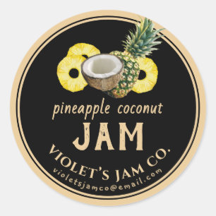 Étiquette de confiture de noix de coco d'ananas
