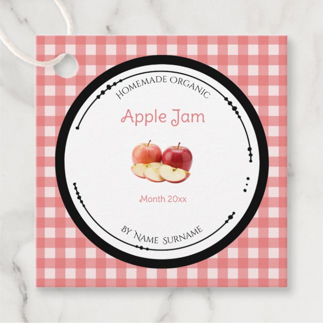 Étiquette de Confiture de Pommes Maison Avec Ingré (Devant)