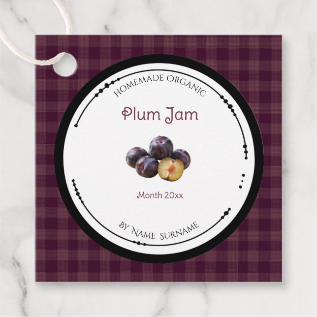 Étiquette de Confiture de Prune Maison Avec Ingréd (Devant)