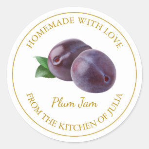 Étiquette de Confiture de Prune Maison Blanc