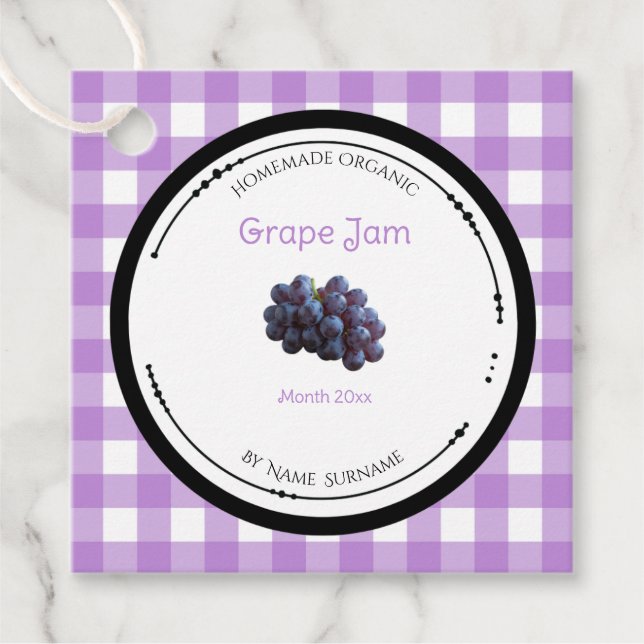 Étiquette de Confiture de Raisin Maison Avec Ingré (Devant)