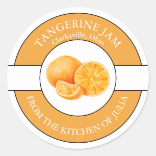 Étiquette de confiture de tangerine